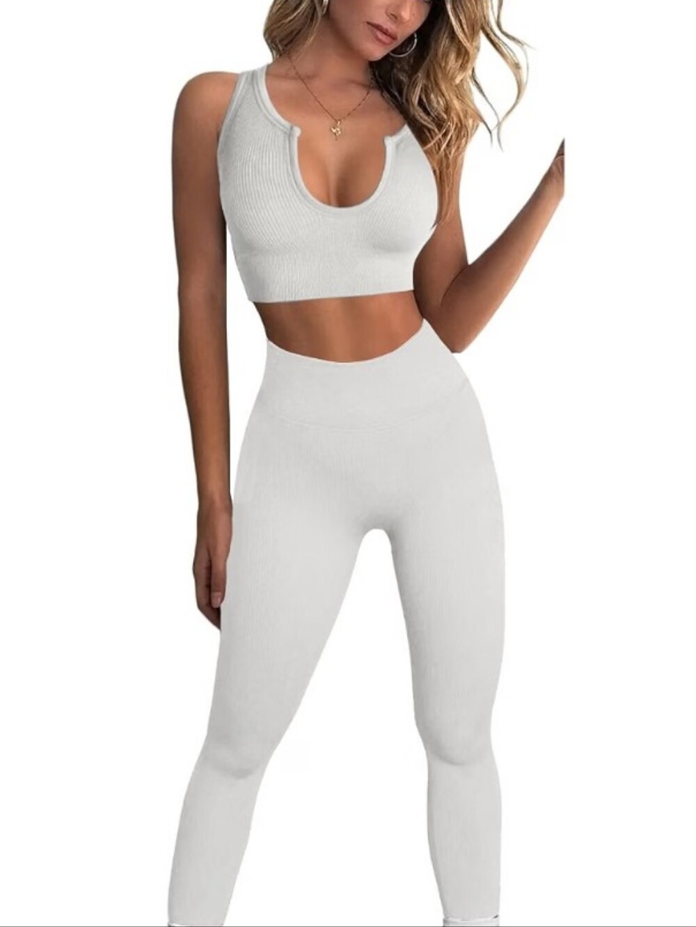 Set 2 Piece for Women Ribbed Exercise Outfits